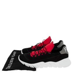 Fendi Black Suede And Leather  Lace Up  Sneakers Size 42