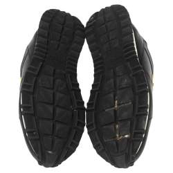 Fendi Black/Yellow Leather Monster Eye Studded Low-Top Sneakers Size 42