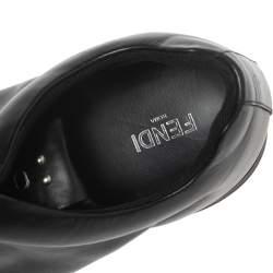 Pre Owned Fendi Black Leather Lace Up Sneakers Size 43