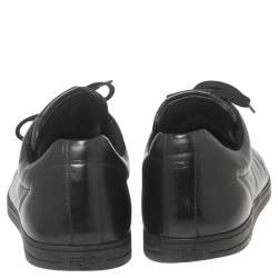 Pre Owned Fendi Black Leather Lace Up Sneakers Size 43