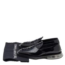 Fendi Black Patent Leather Slip On Loafers Size 40