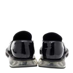 Fendi Black Patent Leather Slip On Loafers Size 40