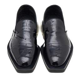 Fendi Black Patent Leather Slip On Loafers Size 40