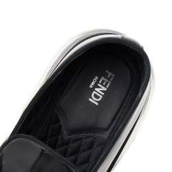 Fendi Black Patent Leather Slip On Loafers Size 40