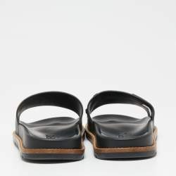 Pre Owned Fendi Black Rubber Flat Sandals Size 41