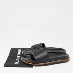 Pre Owned Fendi Black Rubber Flat Sandals Size 41