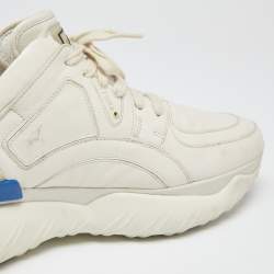 Fendi X Fendi Fila Cream Leather Mania Logo Low Top Sneakers Size 43