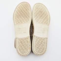 Pre Owned Fendi Beige/Brown Zucca Canvas Low Top Sneakers Size 43