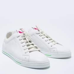 Fendi White Leather Low-Top Sneakers Size 43