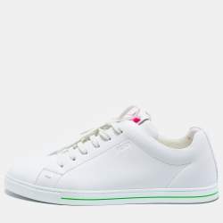 Fendi White Leather Low-Top Sneakers Size 43