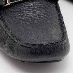 Pre Owned Fendi Black Leather Slip On Loafers Size 40