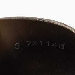 Pre Owned Fendi Brown/Black Rubber Raised Logo Detail Pool Slide Sandals Size 42