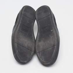 Pre Owned حذاء رياضي  فندي مونستر أي سويدي وجلد أسود/أزرق كحلي سليب أون مقاس 44