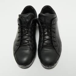 Fendi Black Leather Low-Top Sneakers Size 42
