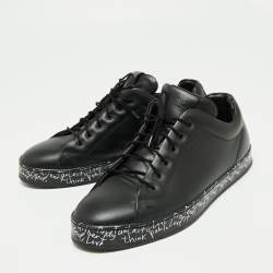Fendi Black Leather Low-Top Sneakers Size 42