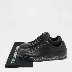 Fendi Black Leather Low-Top Sneakers Size 42