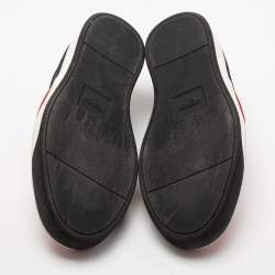 Fendi Multicolor Leather and Suede Trim Monster Slip On Sneakers Size 46