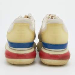 Fendi Off White Leather Fendi Fila Mania Logo Low Top Sneakers Size 44