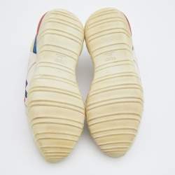 Fendi Off White Leather Fendi Fila Mania Logo Low Top Sneakers Size 44