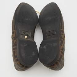 Fendi Tobacco Zucca Coated Canvas Lace Up Derby Size 42.5
