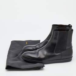 Pre Owned Fendi Black Leather FF Chelsea Boots Size 41.5