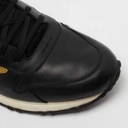 مملوكة مسبقًا Fendi Black/Yellow Leather And Suede Monster Studded Sneakers Size 40