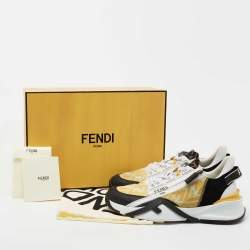 Fendi x Sarah Multicolor Leather and Suede Coleman Flow FF Vertigo Sneaker Size 42 