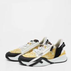 Fendi x Sarah Multicolor Leather and Suede Coleman Flow FF Vertigo Sneaker Size 42 