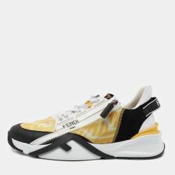 Fendi x Sarah Multicolor Leather and Suede Coleman Flow FF Vertigo Sneaker Size 42 