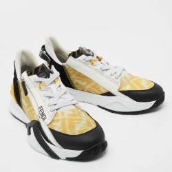 Fendi x Sarah Multicolor Leather and Suede Coleman Flow FF Vertigo Sneaker Size 42 