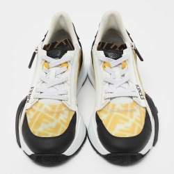 Fendi x Sarah Multicolor Leather and Suede Coleman Flow FF Vertigo Sneaker Size 42 
