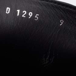 Pre Owned Fendi Black Leather FF Slip On Loafers Size 43 