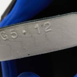 Pre Owned Fendi Black/Blue Leather and Neoprene Monster Trainer Low Top Sneakers Size 43