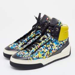 Fendi Multicolor Leather High Top Sneakers Size 41