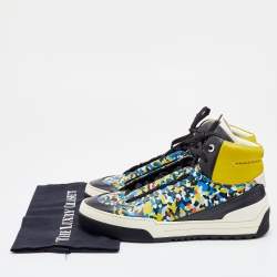 Fendi Multicolor Leather High Top Sneakers Size 41