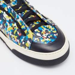 Fendi Multicolor Leather High Top Sneakers Size 41