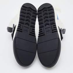 Fendi Tricolor Leather Karlito Studded High Top Sneakers Size 41