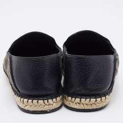 Fendi Brown/Black Zucca Canvas and Leather Espadrille Smoking Slippers Size 43