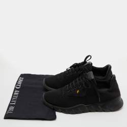 مملوكة مسبقًا Fendi Black Knit Fabric Low Top Sneakers Size 40