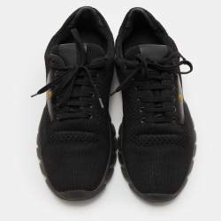 مملوكة مسبقًا Fendi Black Knit Fabric Low Top Sneakers Size 40
