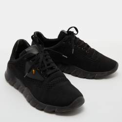 مملوكة مسبقًا Fendi Black Knit Fabric Low Top Sneakers Size 40