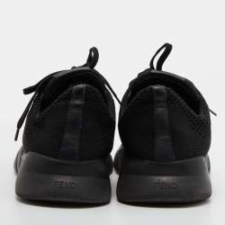 مملوكة مسبقًا Fendi Black Knit Fabric Low Top Sneakers Size 40