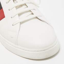 Fendi Tricolour Leather and FF Canvas Low Top Sneakers Size 42