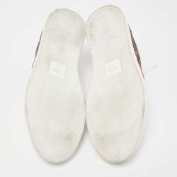 Fendi Tricolour Leather and FF Canvas Low Top Sneakers Size 42
