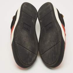 Pre Owned Fendi Tricolour Suede and Leather Monster Eyes Slip On Sneakers Size 43