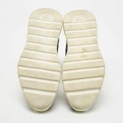 Pre Owned Fendi Black Knit Fabric High Top Sock Sneakers Size 43