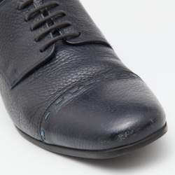 Pre Owned Fendi Black Leather Cap Toe Lace Up Oxford Size 41