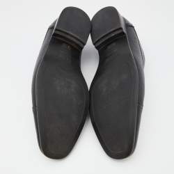 Pre Owned Fendi Black Leather Cap Toe Lace Up Oxford Size 41