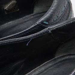 Pre Owned Fendi Black Leather Cap Toe Lace Up Oxford Size 41