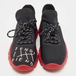 Pre Owned Fendi Black Nylon Roma Amors Low Top Sneakers Size 40